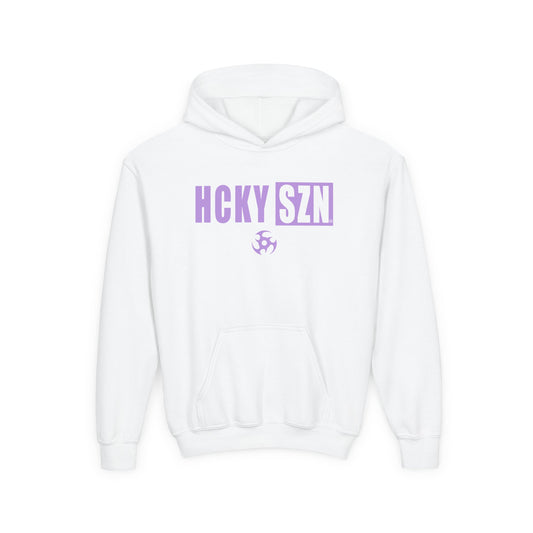 Youth HCKY SZN (Lavender Logo) Hooded Sweatshirt - Various Colors