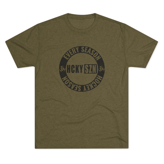 HCKY SZN Circle Logo TriBlend Tee Shirt (Black) - Various Colors