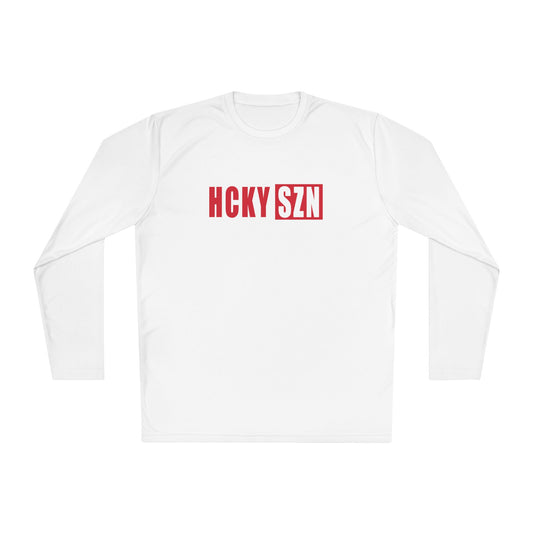 HCKY SZN Performance Long Sleeve Tee (Red Logo) - Various Colors