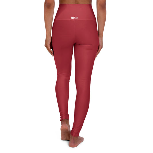HCKY SZN High Waisted Yoga Leggings (Scarlet Red)