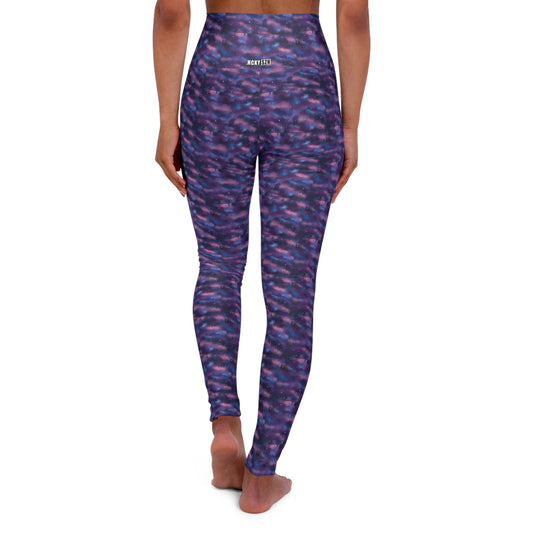 HCKY SZN High Waisted Yoga Leggings (Watercolor Galaxy)