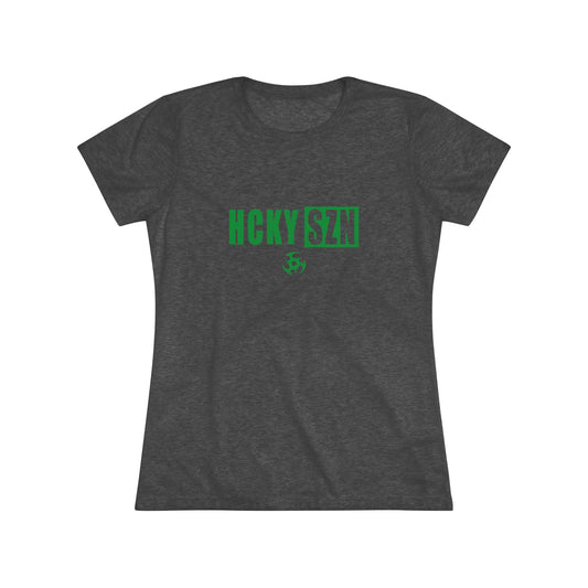 Women’s Hockey Vibe Triblend Tee (Green Logo)