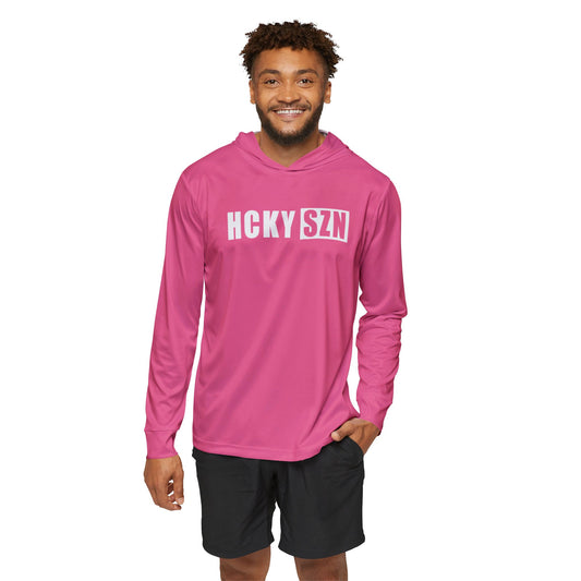 HCKY SZN Big Logo Performance Warmup Hoodie (Pink/White)