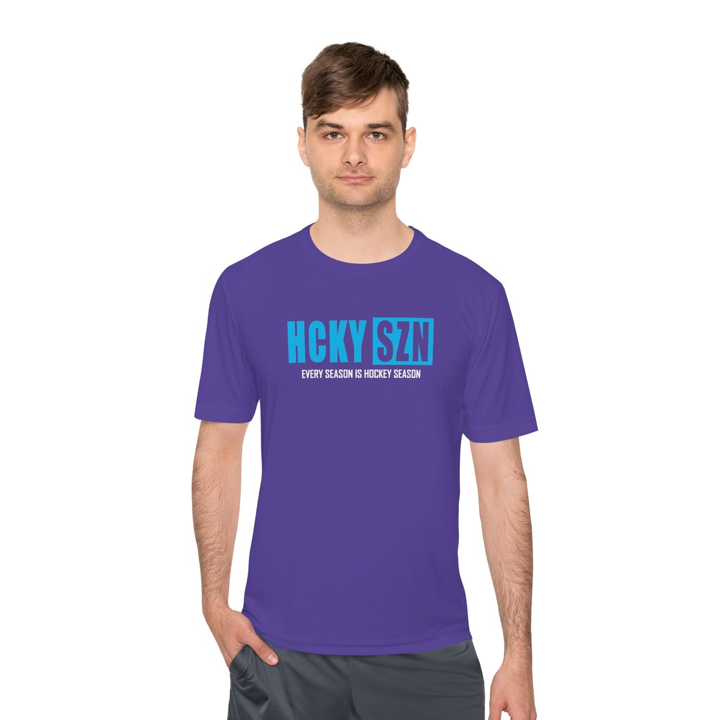 Every Season is HCKYS Performance Tee - Sky Blue Logo