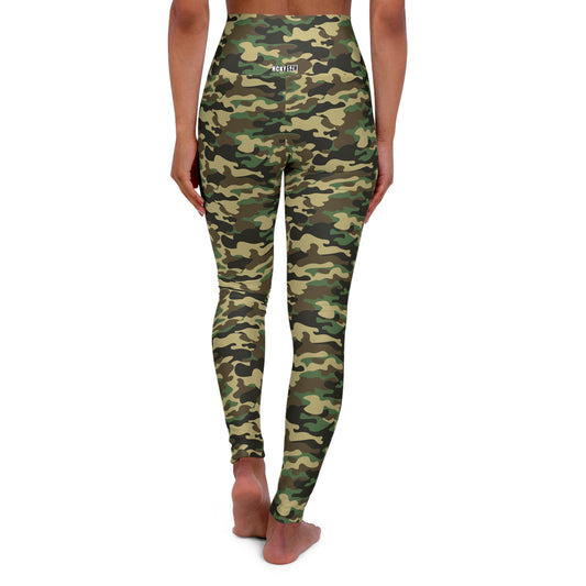 HCKY SZN High Waisted Yoga Leggings (Forest Camo)