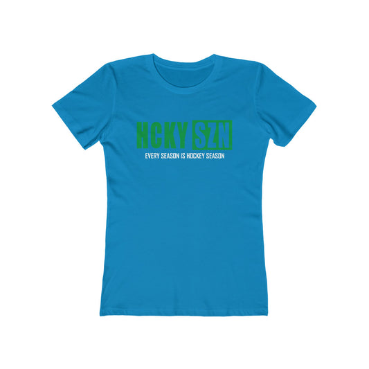 Every Season Is Hockey Season Women's Boyfriend Tee (Green Logo) - Various Colors