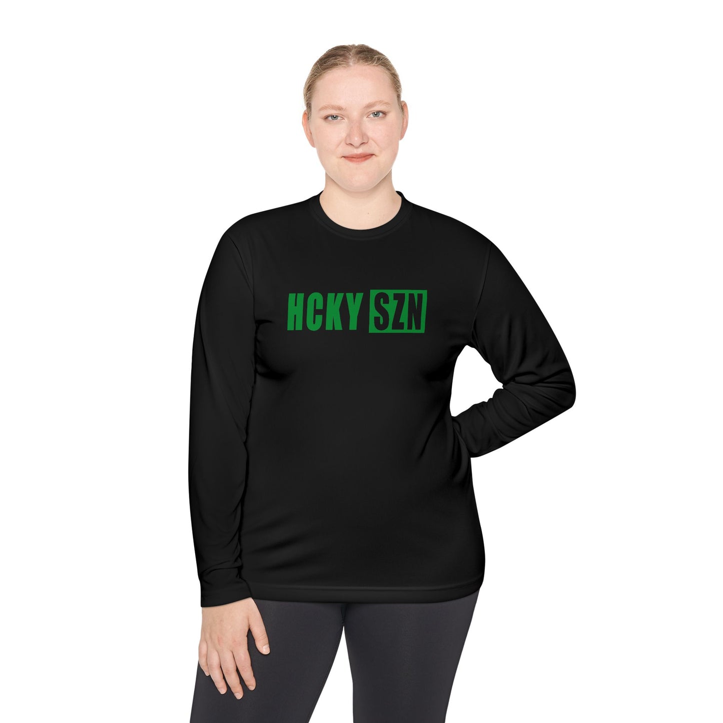 HCKY SZN Performance Long Sleeve Tee (Green Logo) - Various Colors