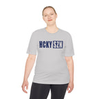 HCKYSZN (Flagship Logo) Adult Performance Tee - Silver/Navy
