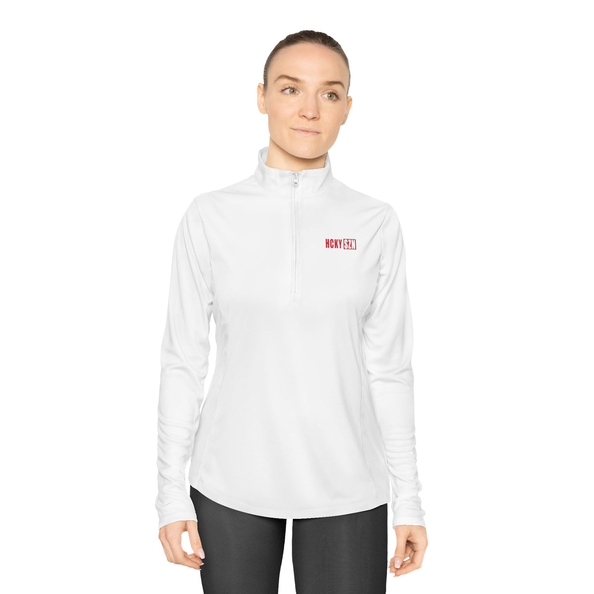 Women's HCKY SZN Quarter-Zip Pullover (White/Red)