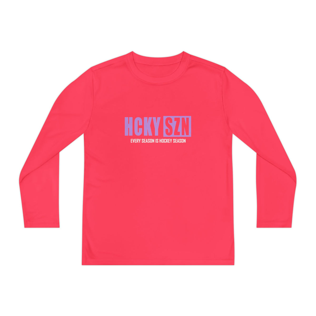 Every Season is HCKY SZN Youth Competitor Long Sleeve Tee (Lavender Logo) - Various Colors
