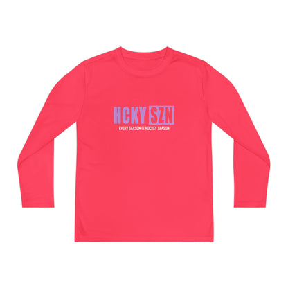 Every Season is HCKY SZN Youth Competitor Long Sleeve Tee (Lavender Logo) - Various Colors