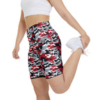 HKY SZN High Waisted Workout Shorts (Buckeye Camo)