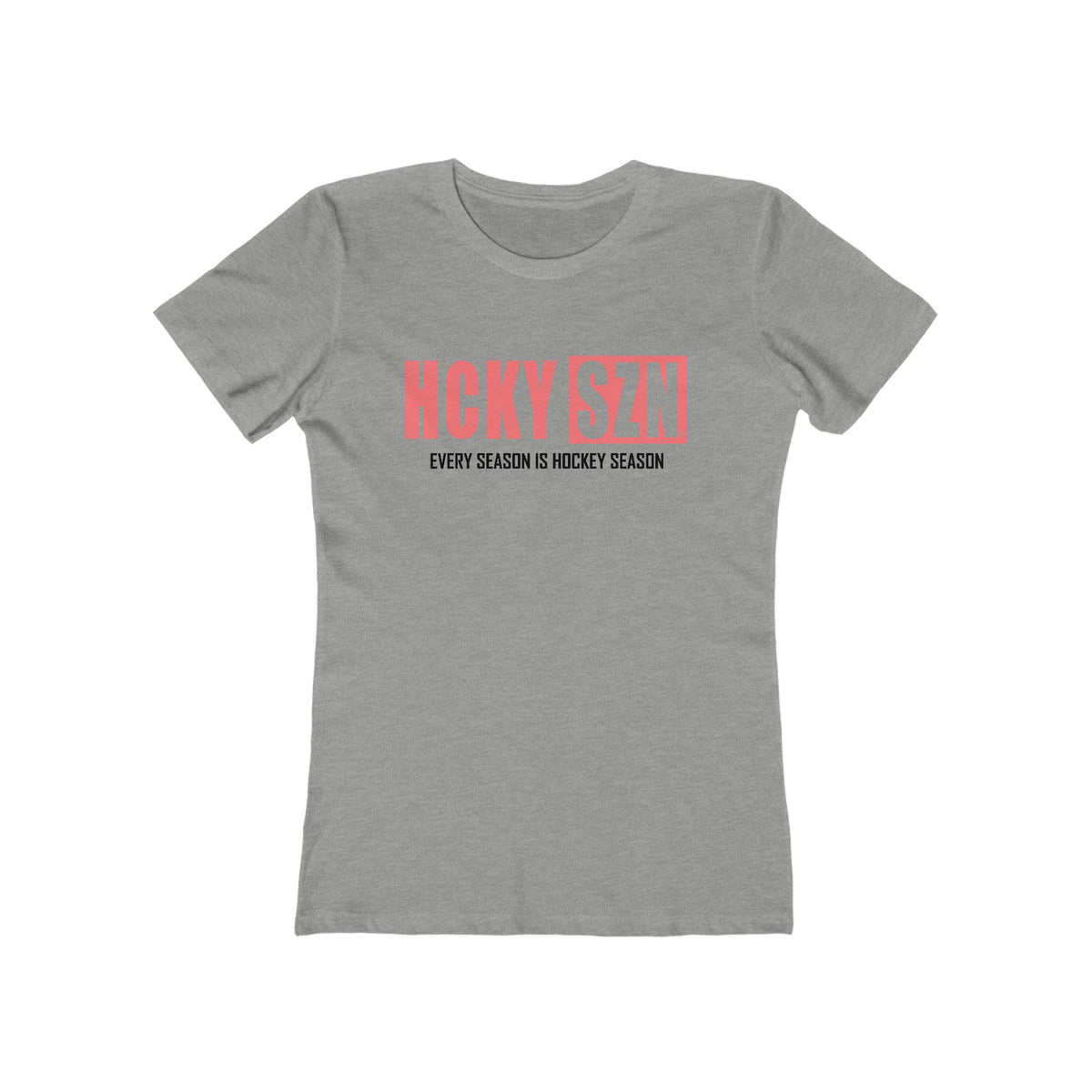 Every Season Is Hockey Season Women's Boyfriend Tee (Peach Logo) - Various Colors