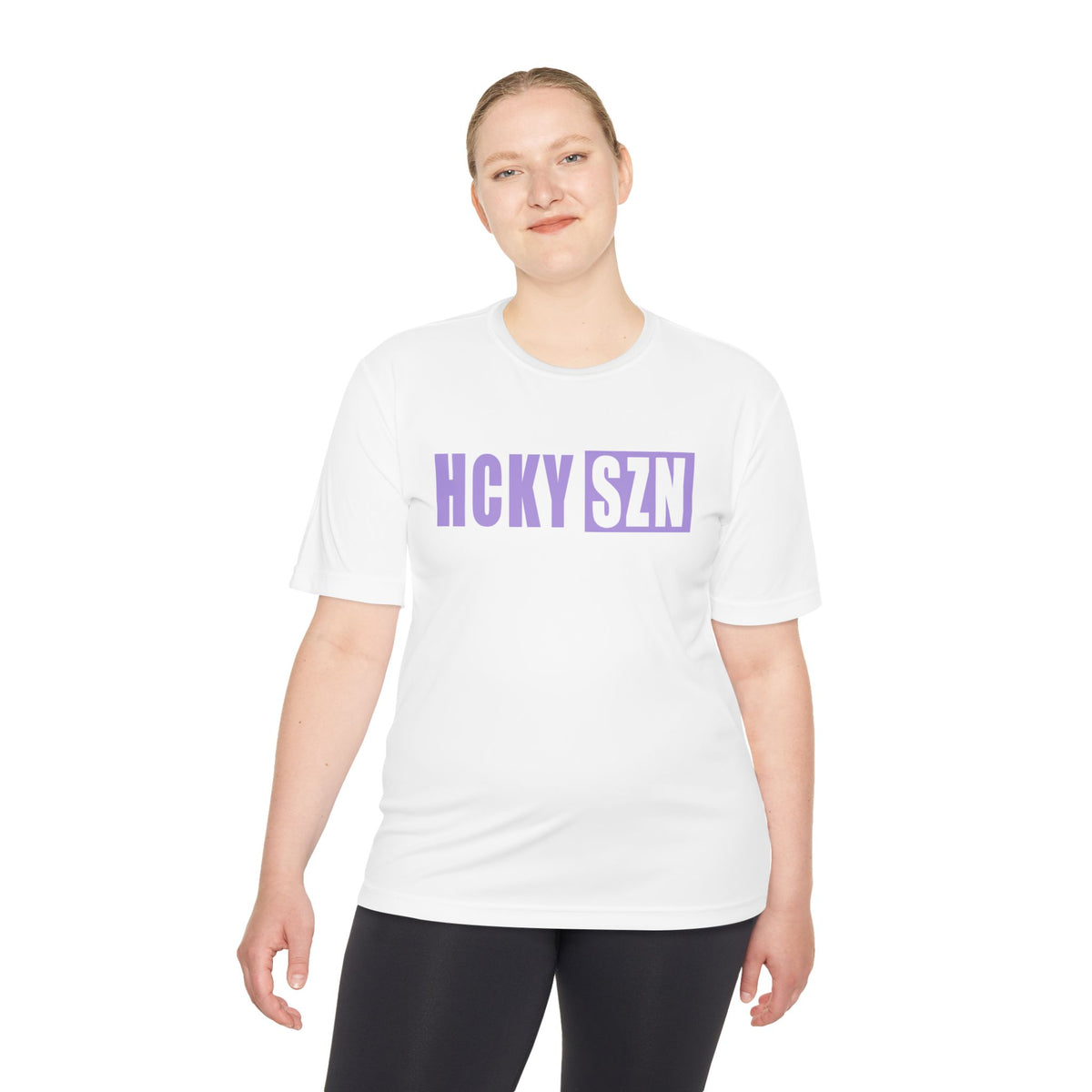 HCKYSZN (Flagship Logo) Adult Performance Tee - White/Lavender