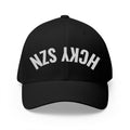 Upside Down HCKY SZN Embroidered Flex Fit Hat (Black/White)