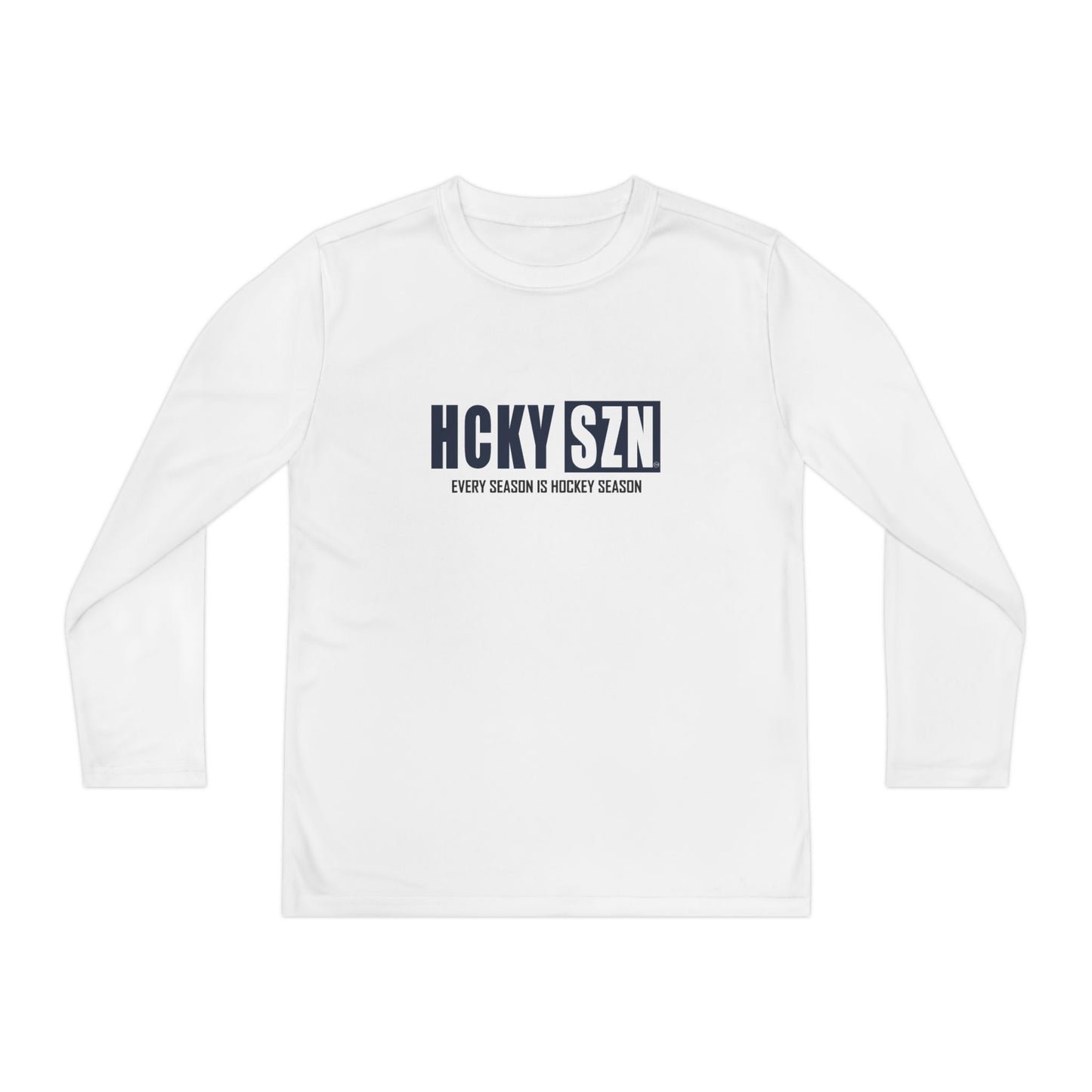 Every Season is HCKY SZN Youth Competitor Long Sleeve Tee (Navy Logo) - Various Colors
