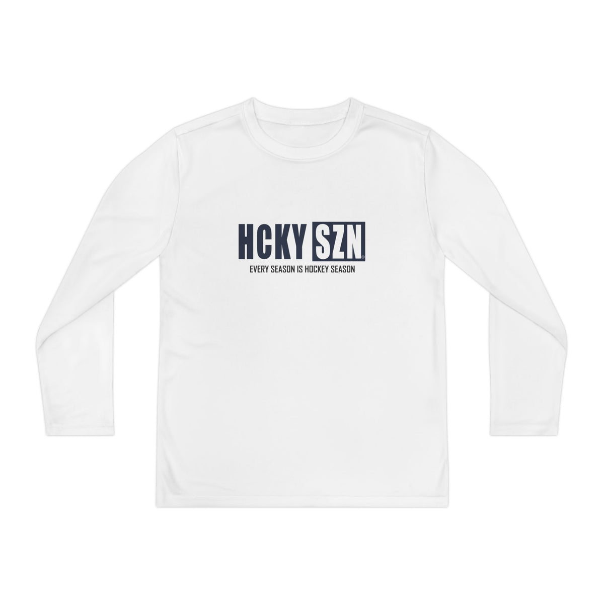 Every Season is HCKY SZN Youth Competitor Long Sleeve Tee (Navy Logo) - Various Colors