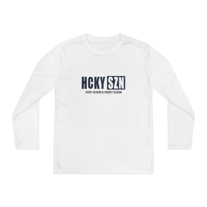 Every Season is HCKY SZN Youth Competitor Long Sleeve Tee (Navy Logo) - Various Colors