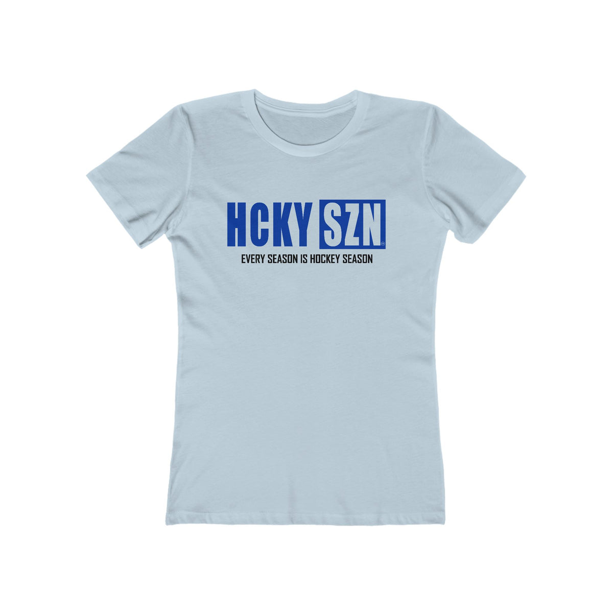 Every Season Is Hockey Season Women's Boyfriend Tee (Royal Blue Logo) - Various Colors