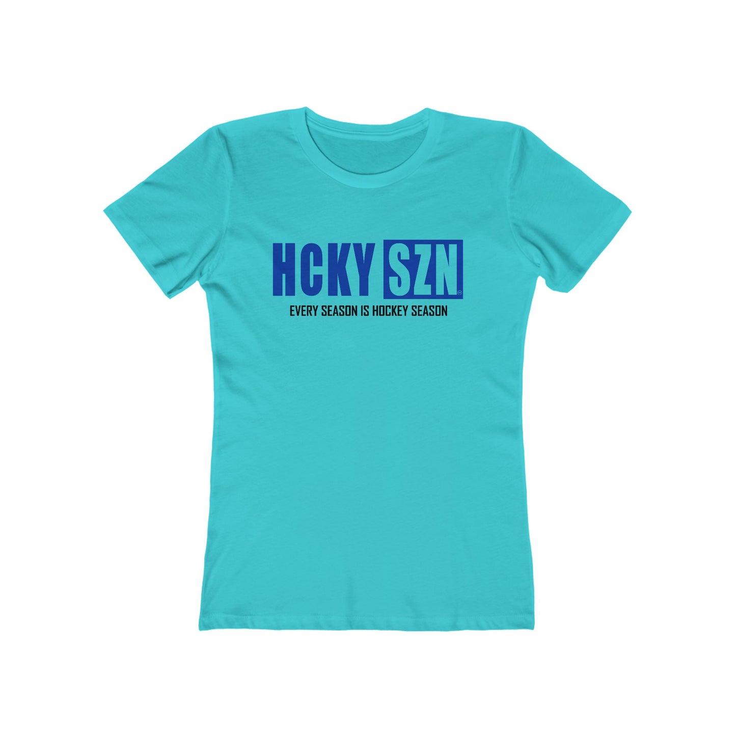 Every Season Is Hockey Season Women's Boyfriend Tee (Royal Blue Logo) - Various Colors