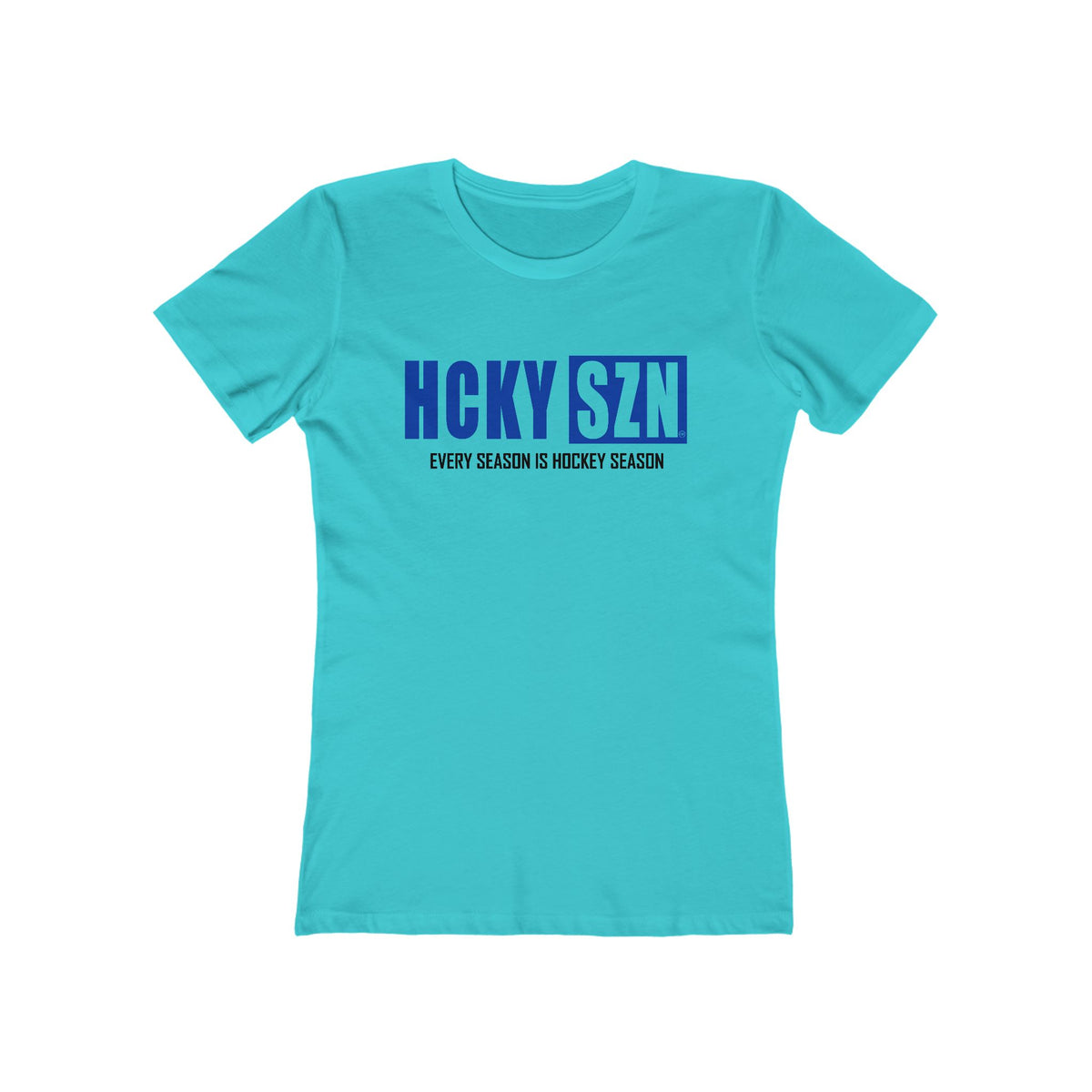 Every Season Is Hockey Season Women's Boyfriend Tee (Royal Blue Logo) - Various Colors