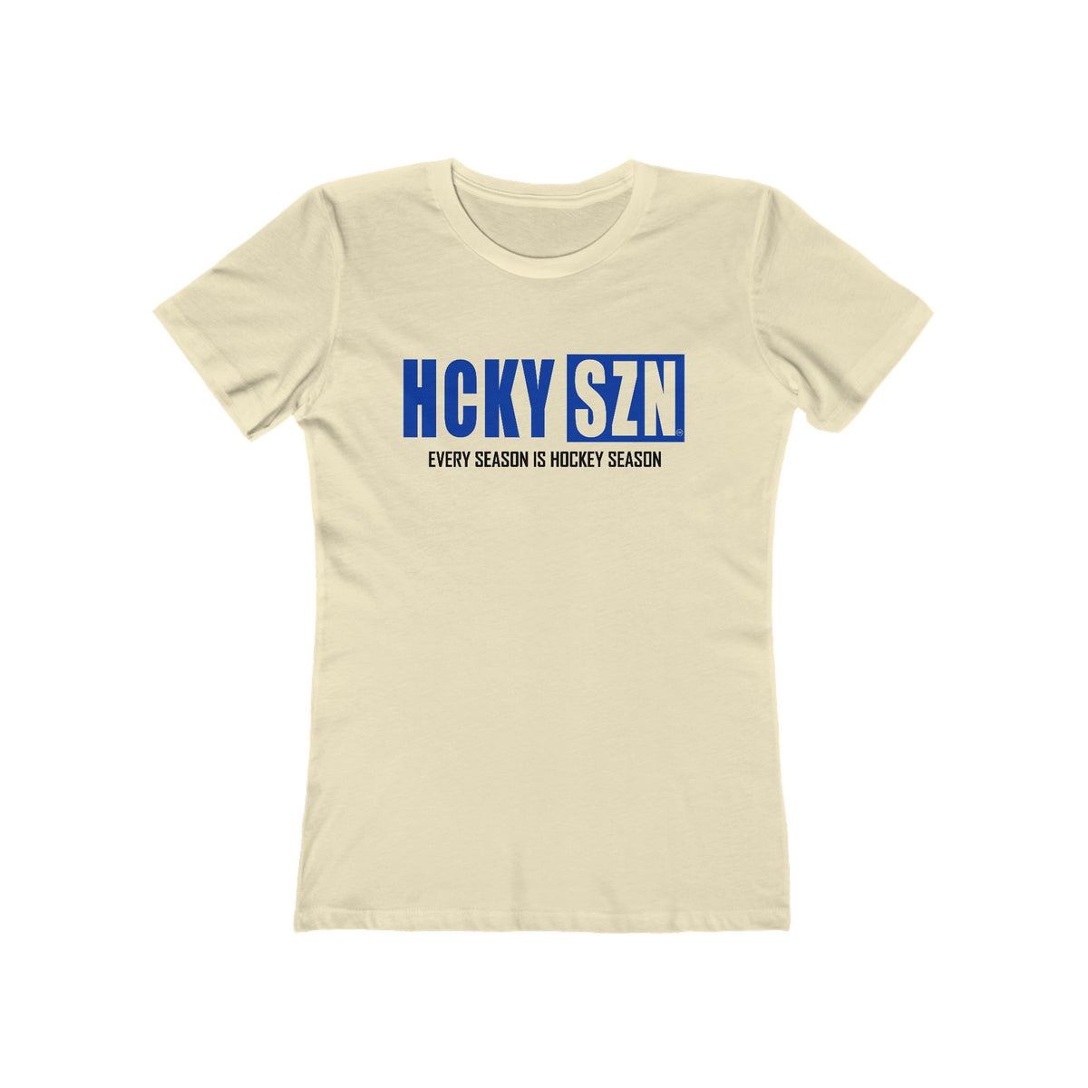 Every Season Is Hockey Season Women's Boyfriend Tee (Royal Blue Logo) - Various Colors