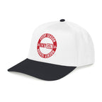 HCKY SZN Circle Logo Mid Profile Baseball Cap (White/Black/Red)