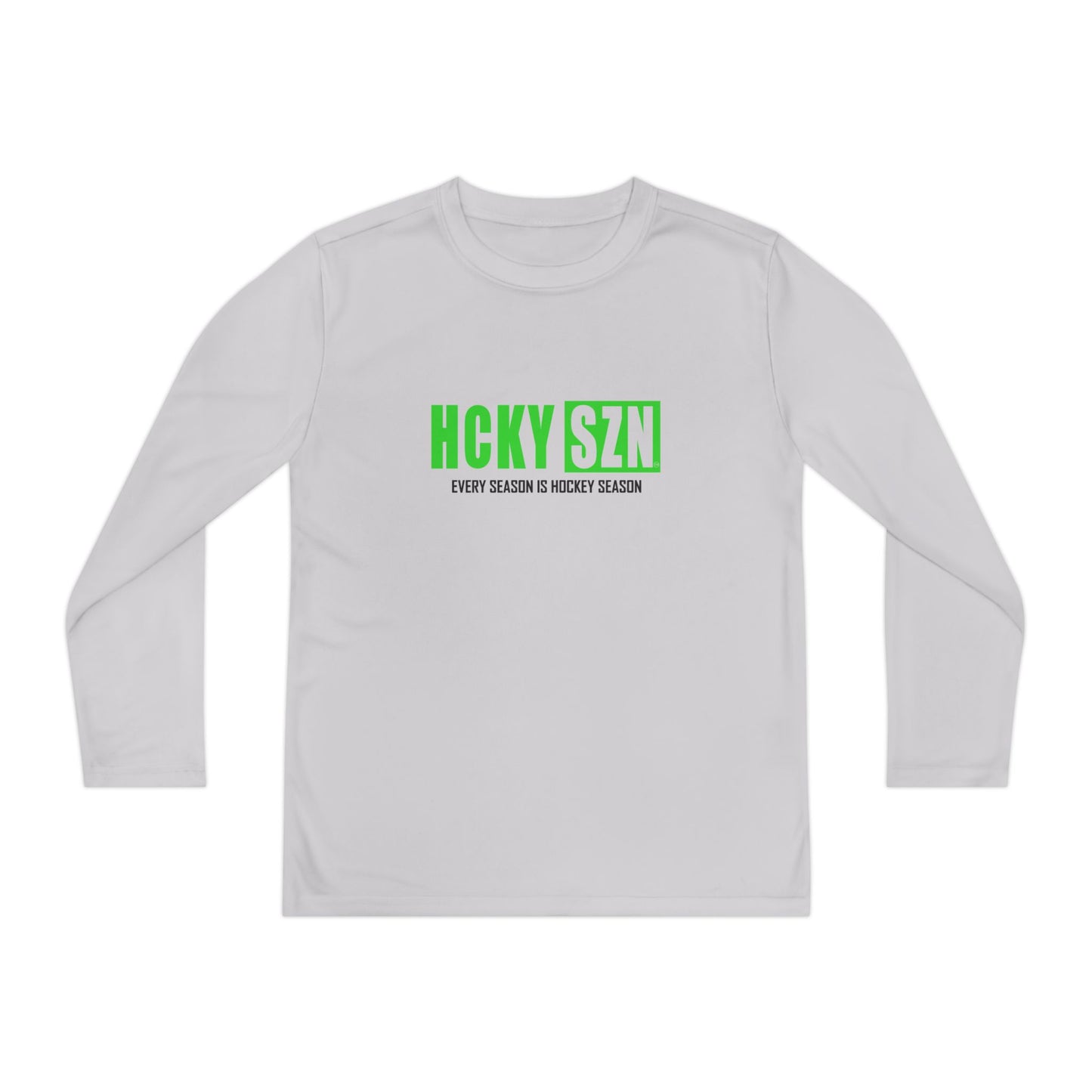 Every Season is HCKY SZN Youth Competitor Long Sleeve Tee (Lime Logo) - Various Colors