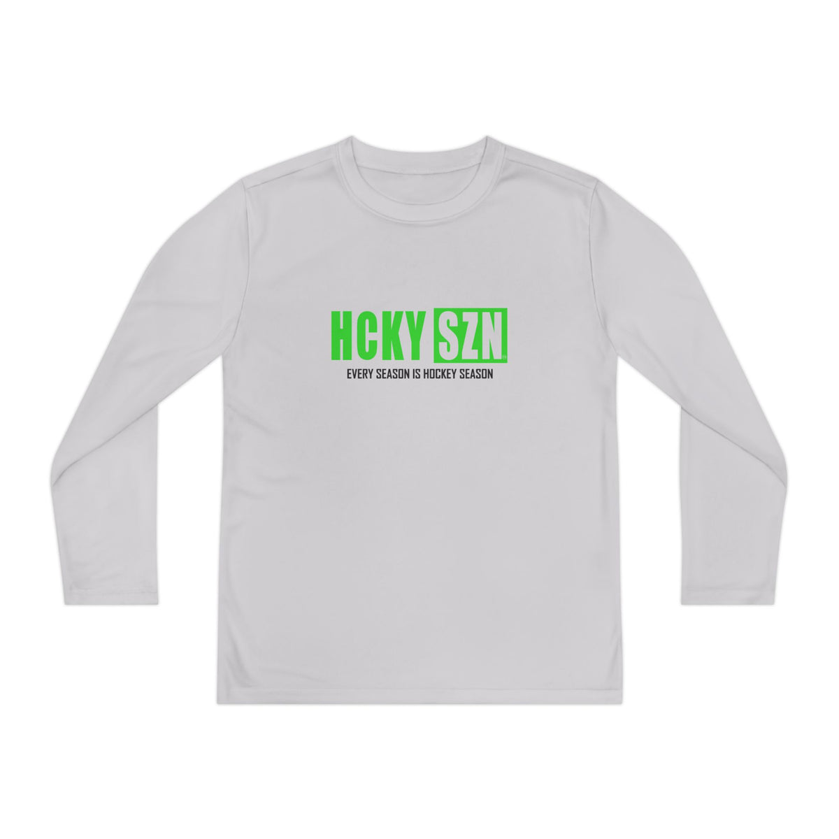 Every Season is HCKY SZN Youth Competitor Long Sleeve Tee (Lime Logo) - Various Colors