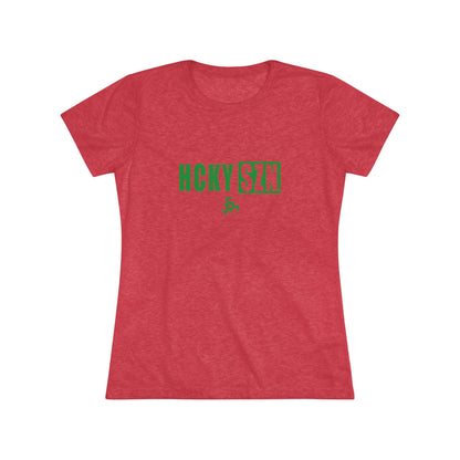 Women’s Hockey Vibe Triblend Tee (Green Logo)
