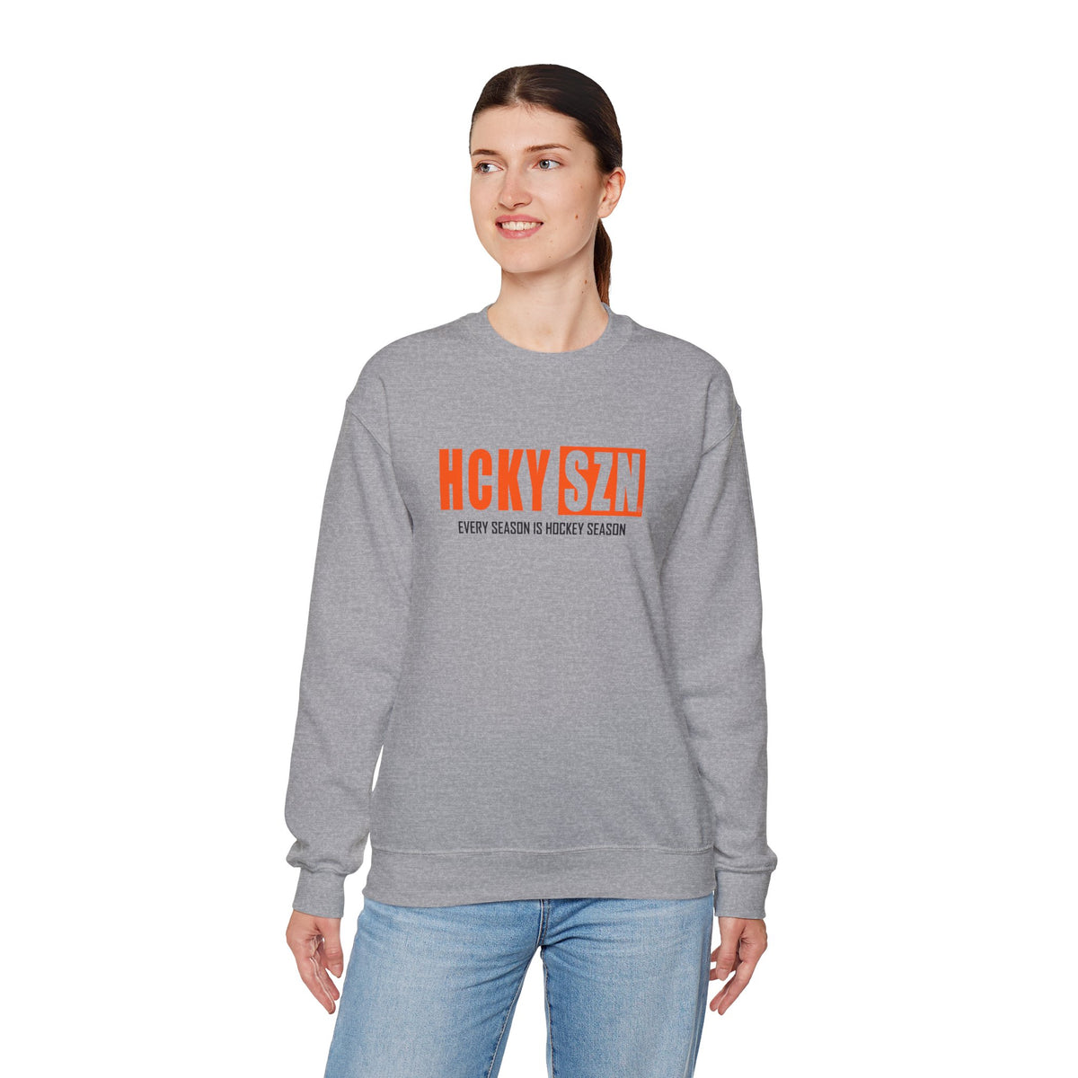 HCKY SZN Crewneck Sweatshirt (Orange Logo) - Various Colors