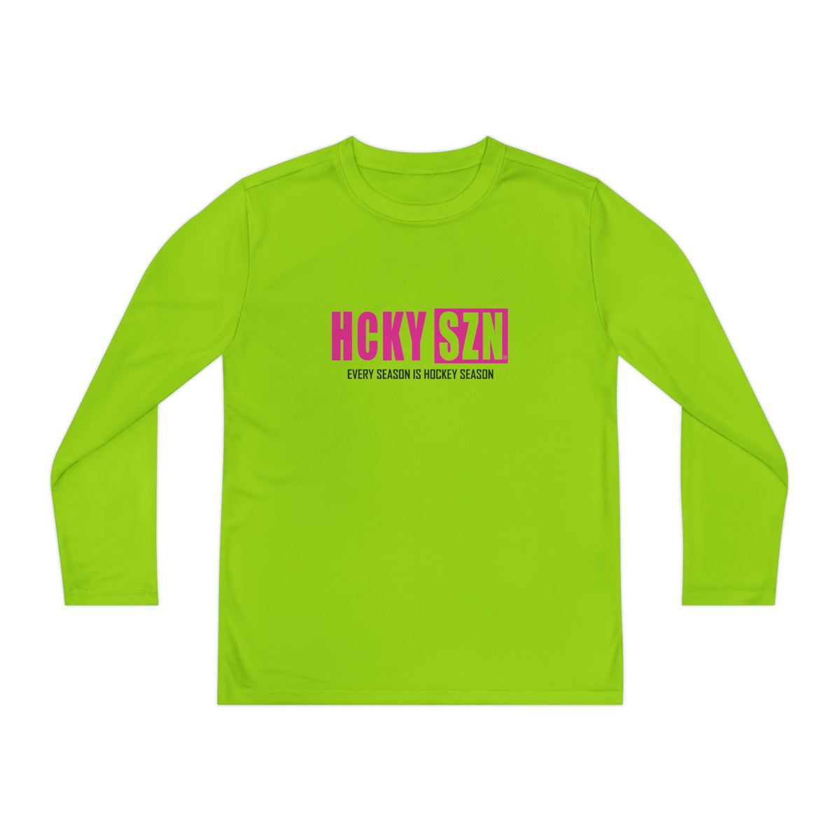 Every Season is HCKY SZN Youth Competitor Long Sleeve Tee (Hot Pink Logo) - Various Colors