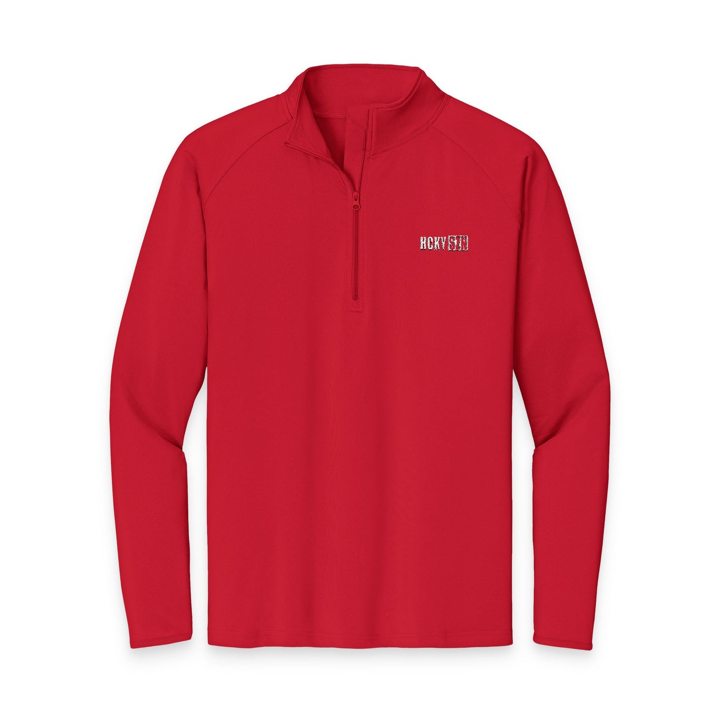 HCKY SZN Embroidered Quarter-Zip Pullover (Red/White)