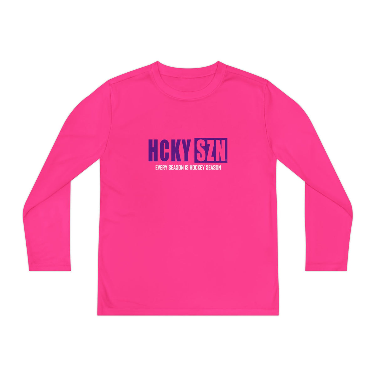 Every Season is HCKY SZN Youth Competitor Long Sleeve Tee (Purple Logo) - Various Colors