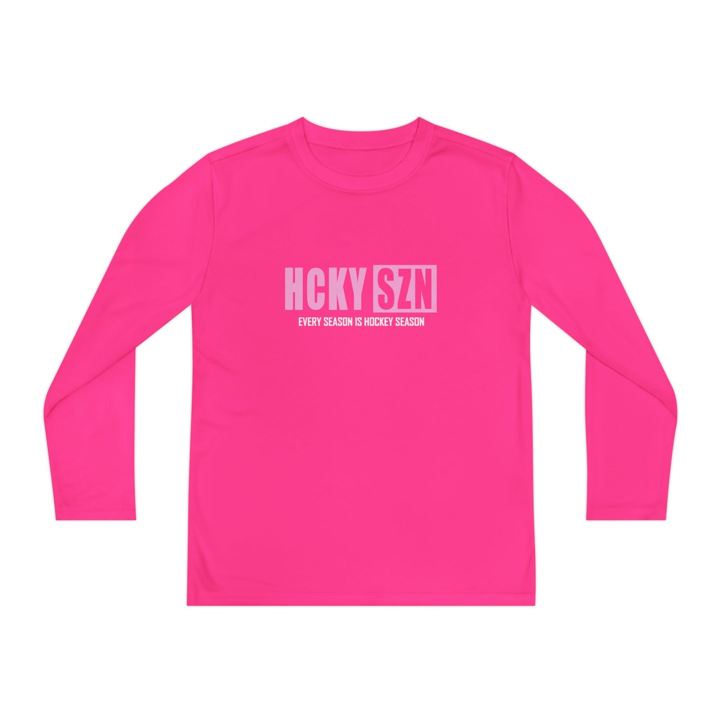 Every Season is HCKY SZN Youth Competitor Long Sleeve Tee (Pink Logo) - Various Colors