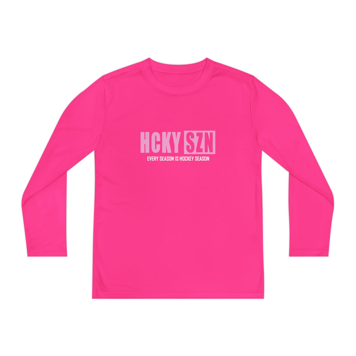 Every Season is HCKY SZN Youth Competitor Long Sleeve Tee (Pink Logo) - Various Colors