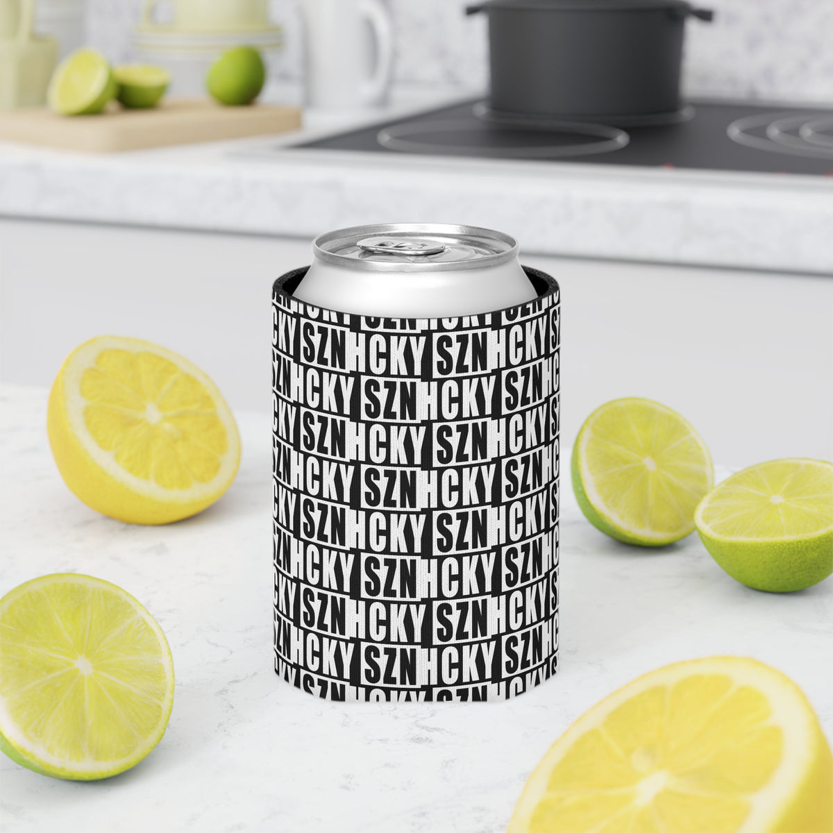 HCKY SZN AOP Can Cooler - Black