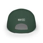 HCKY SZN Low Profile Embroidered Baseball Cap - Forest Green (White Logo)