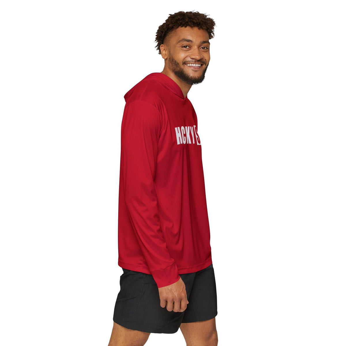 HCKY SZN Big Logo Performance Warmup Hoodie (Red/White)