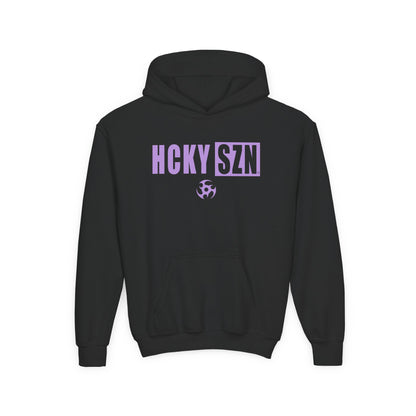 Youth HCKY SZN (Lavender Logo) Hooded Sweatshirt - Various Colors