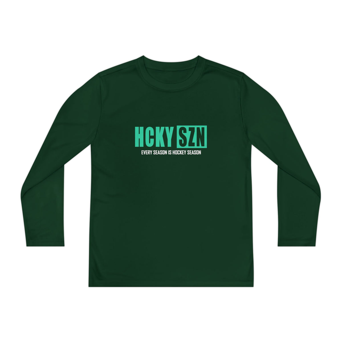 Every Season is HCKY SZN Youth Competitor Long Sleeve Tee (Seafoam Logo) - Various Colors