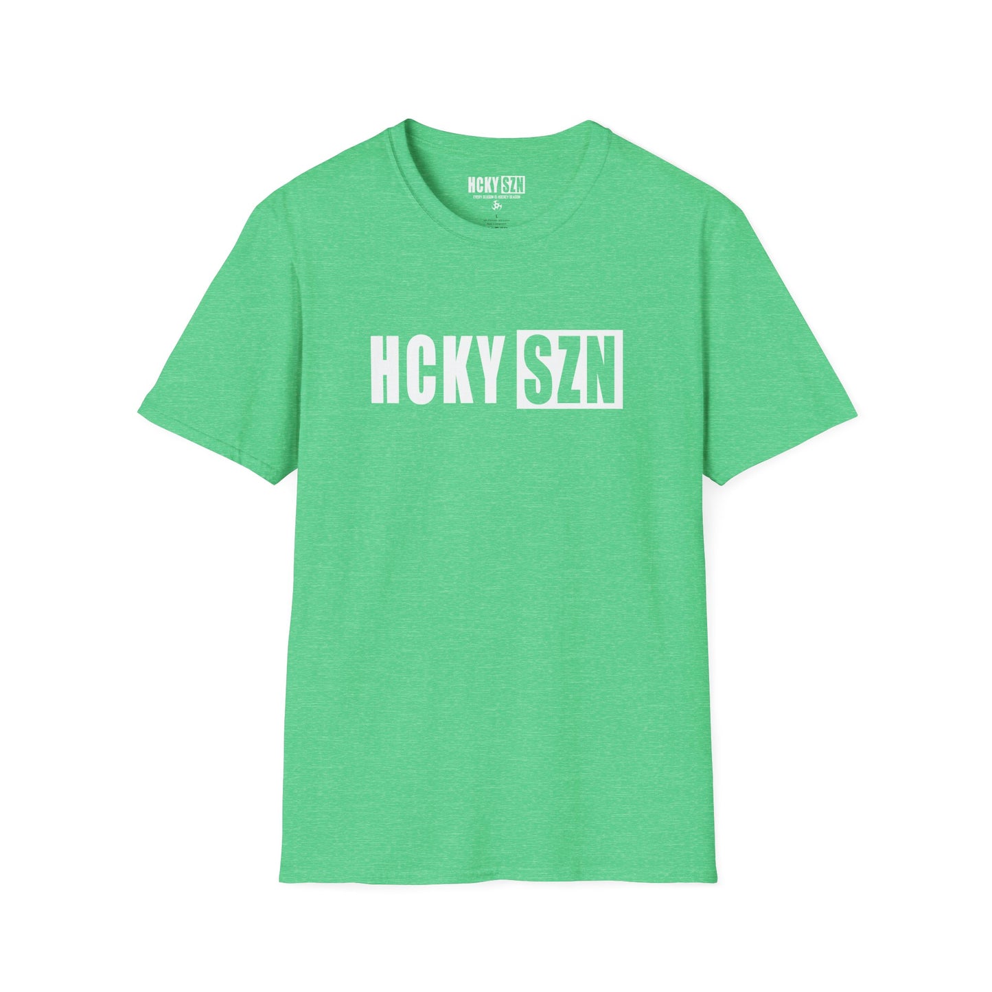 HCKY SZN Softstyle Tee Shirt (Heather Irish Green)