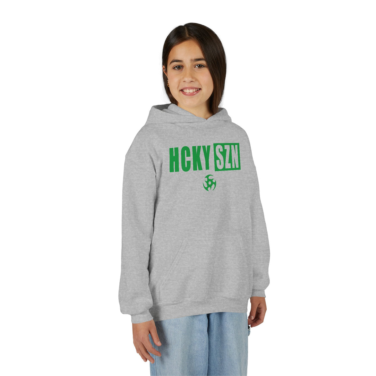 Youth HCKY SZN (Green Logo) Hooded Sweatshirt - Various Colors
