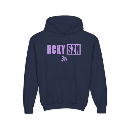 Youth HCKY SZN (Lavender Logo) Hooded Sweatshirt - Various Colors