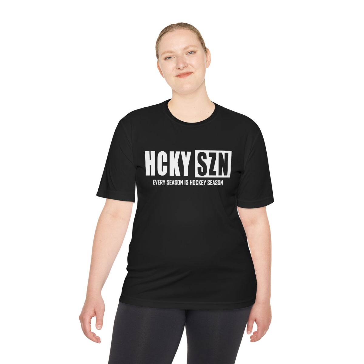 HCKYSZN Every Season Adult Performance Tee - Black/White