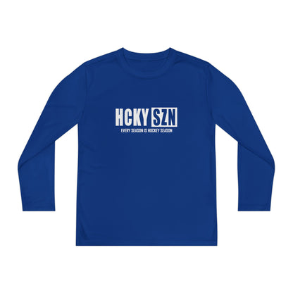 Every Season is HCKY SZN Youth Competitor Long Sleeve Tee (White Logo) - Various Colors