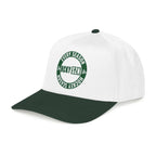 HCKY SZN Circle Logo Mid Profile Baseball Cap (White/Forest/Forest)
