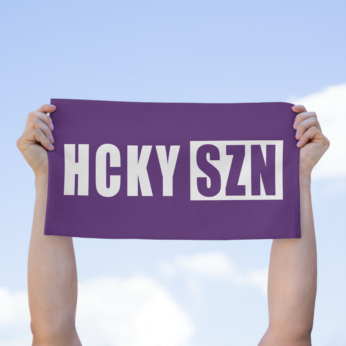 HCKY SZN 11x18 Skate Towel (Purple) Hockey Towel