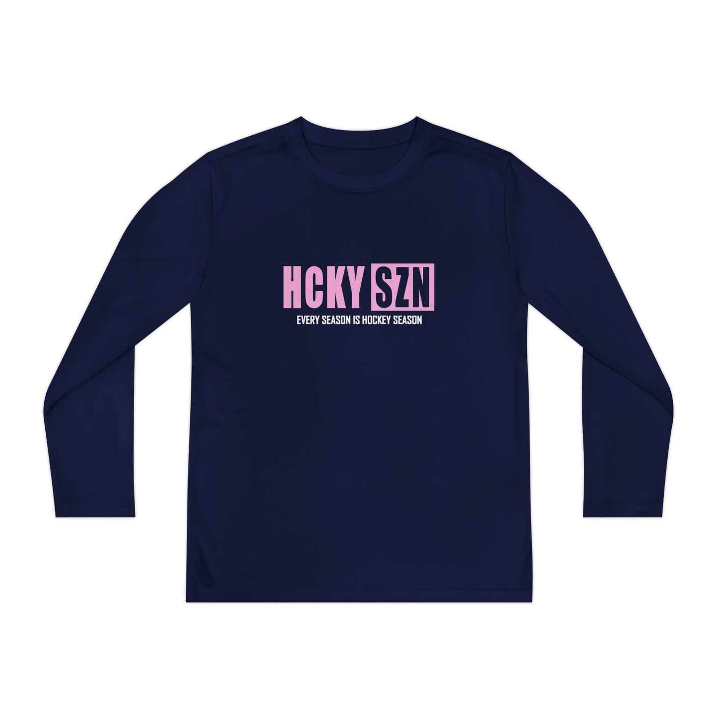 Every Season is HCKY SZN Youth Competitor Long Sleeve Tee (Pink Logo) - Various Colors