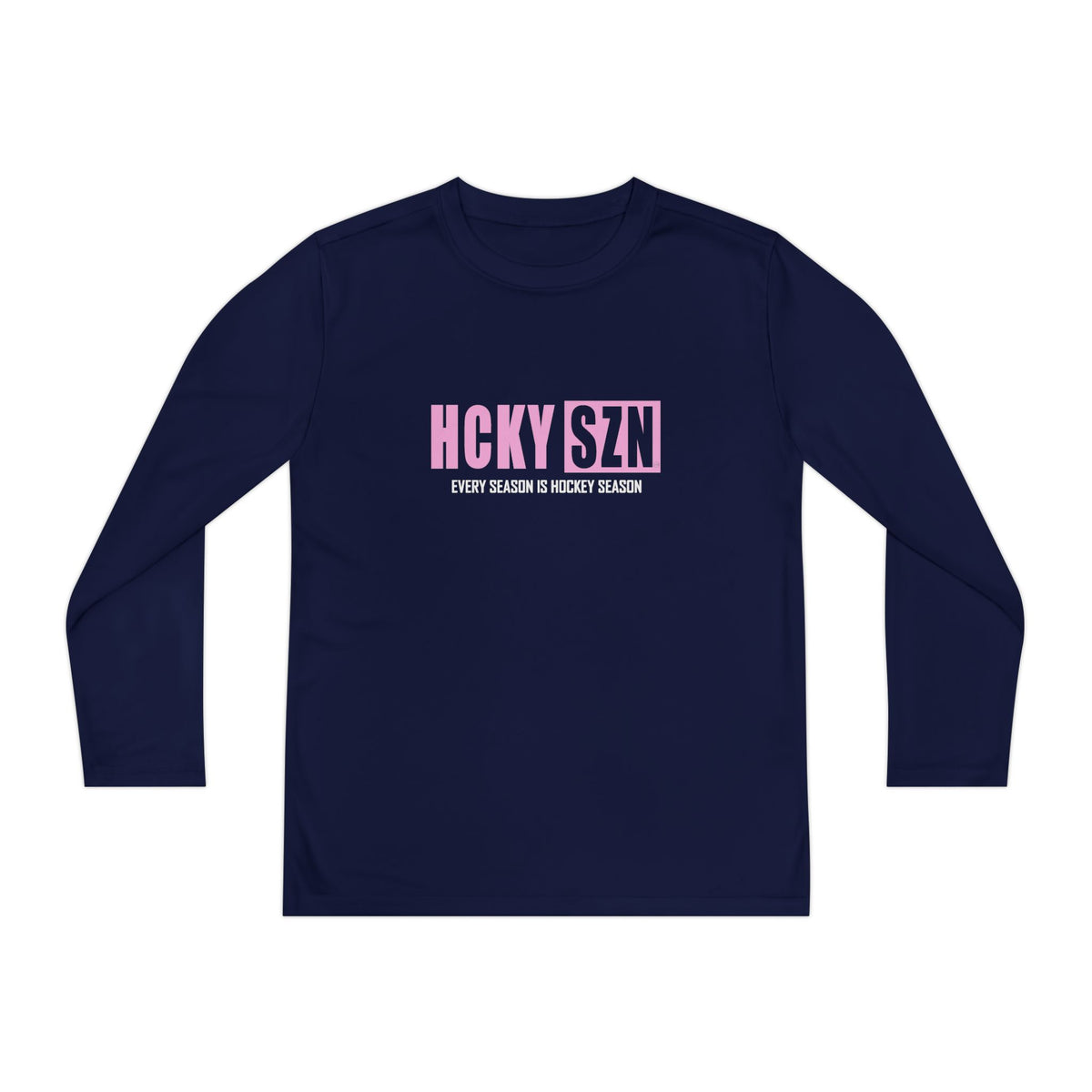 Every Season is HCKY SZN Youth Competitor Long Sleeve Tee (Pink Logo) - Various Colors
